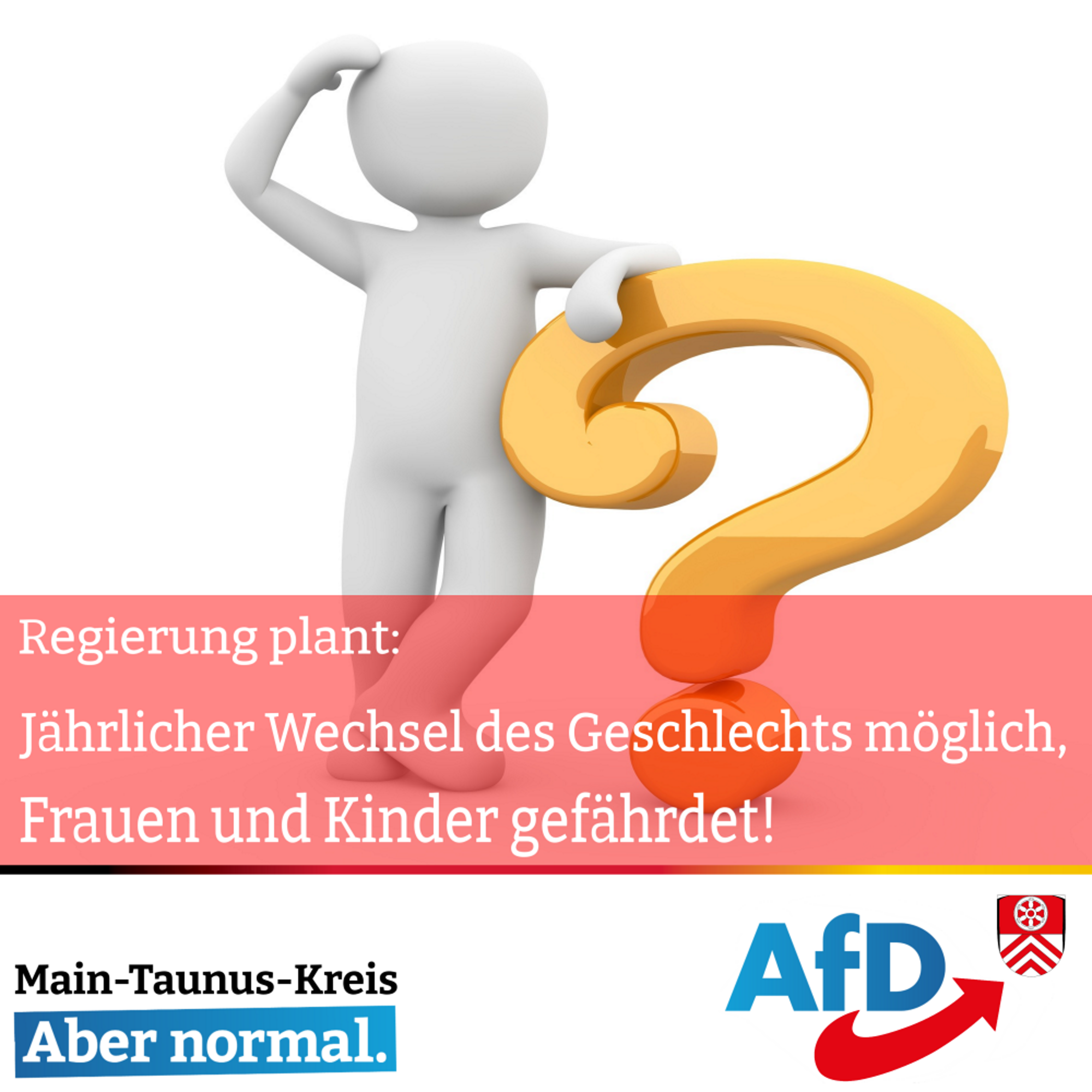 Beliebiger Wechsel des Geschlechts möglich: Frauen und Kinder gefährdet!